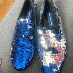 giorgio brutini blue and silver sequins shoes
